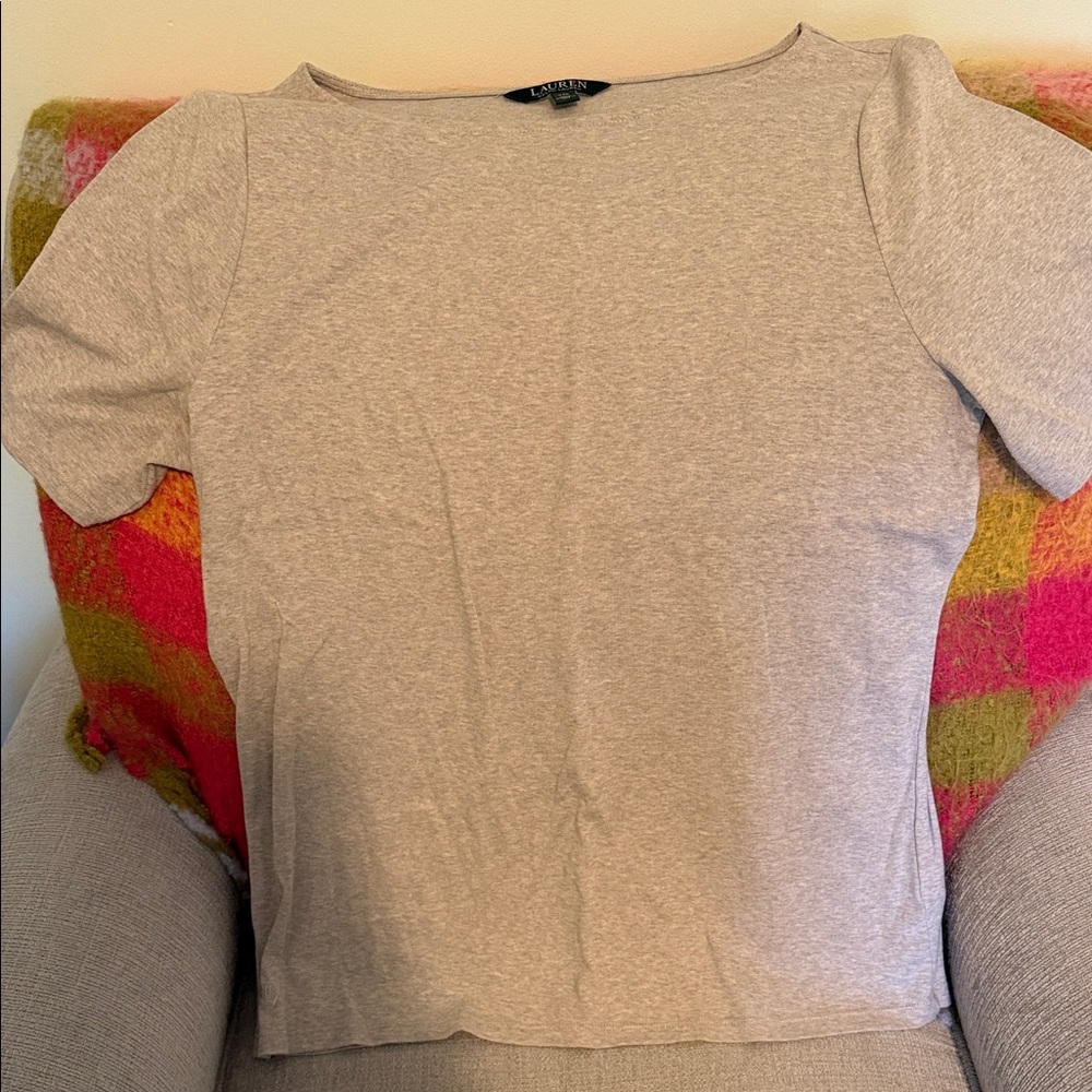 NWOT Lauren Ralph Lauren Light Beige Short Sleeve Tee